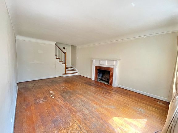 Wood burning fireplace, hardwood floors