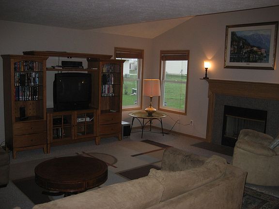 Extra large great room. Bump out adds more space.