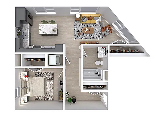 Floor plan Caboose (Income Restricted)