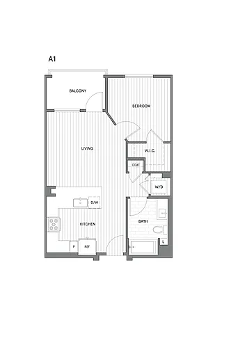 Floor plan JR 1 BR/1 BA