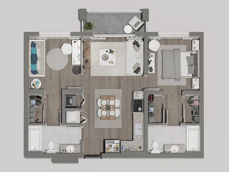 Amelia 2 bedroom B floor plan Amelia 2 bedroom B floor plan