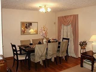Newly floored dining room