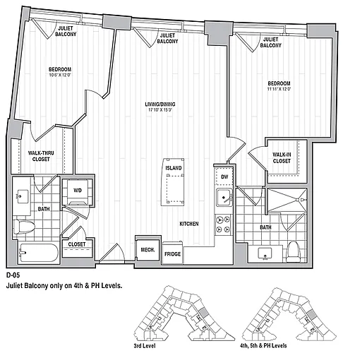 Floor plan 2 Bed 2 Bath 1033