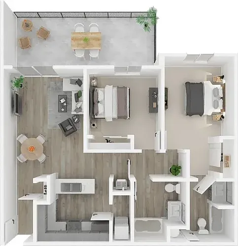 Floor plan 2X2 L
