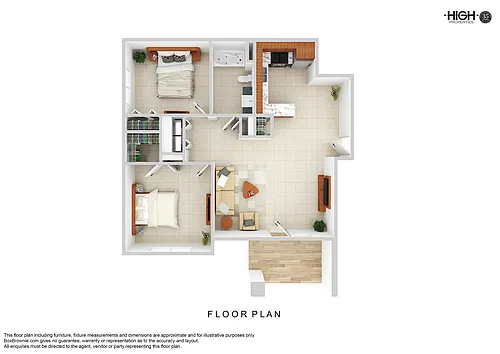 Floor plan 2 Bed 1 Bath