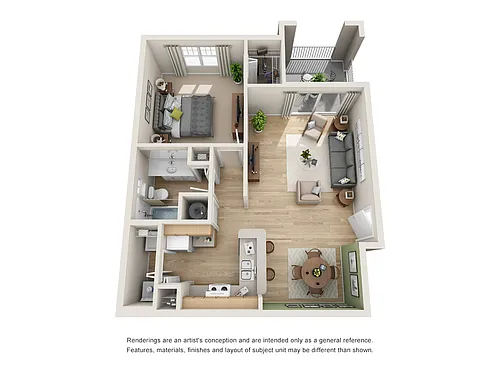 Floor plan 1x1 Patio