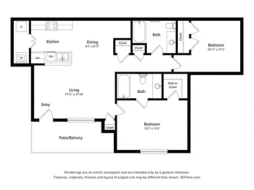 Floor plan Two Bedroom