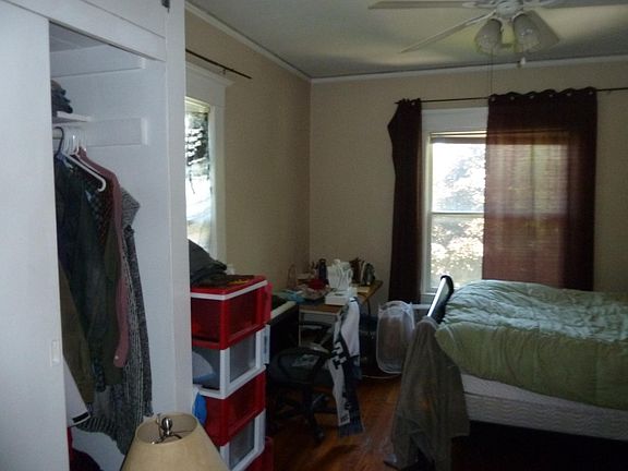 BR just inside pocket door. Closet #1 immediately on your left.