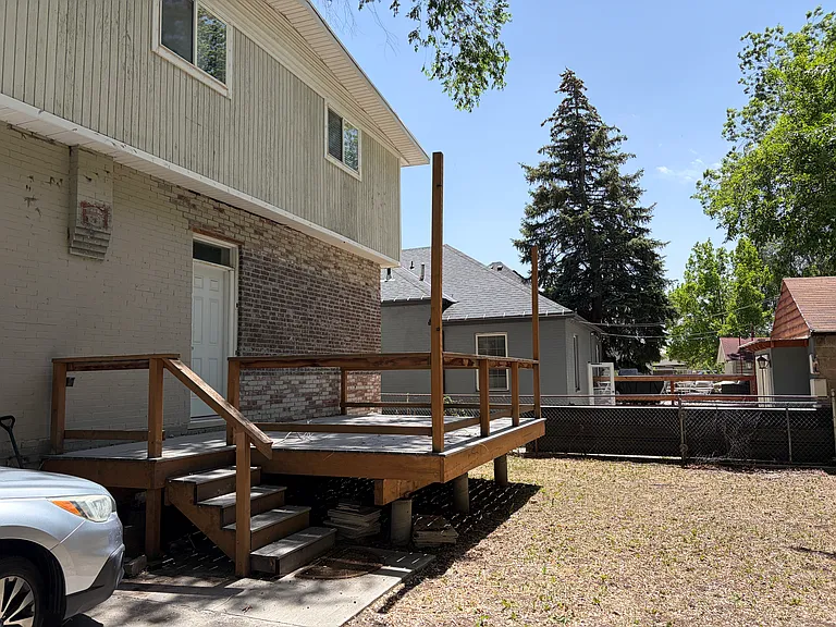 Deck right off the back bedroom of the apartment!