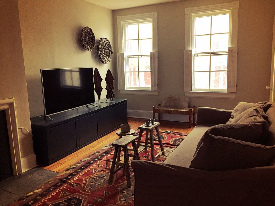living room with fireplace 