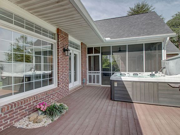 Back deck with hot tub