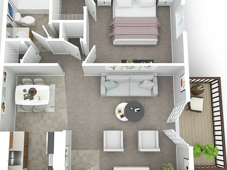 1 Bedroom with Balcony Right 1 Bedroom with Balcony Right