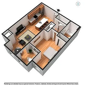 Floor plan One Bedroom Plus Den