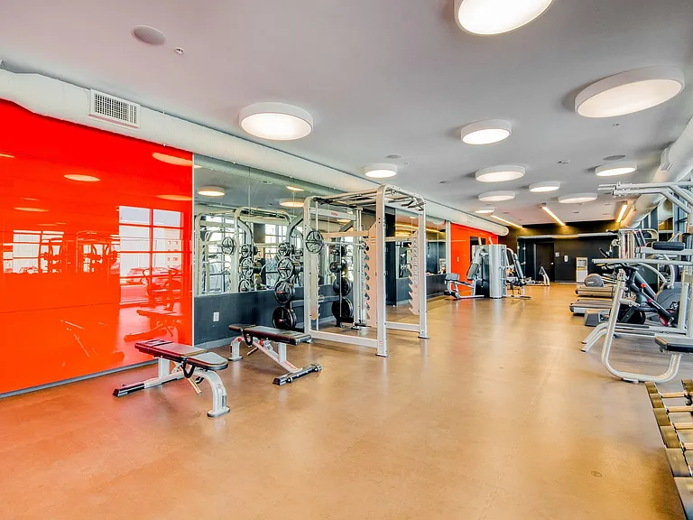 State-of-the-art fitness center offers everything you need to work out without leaving home.