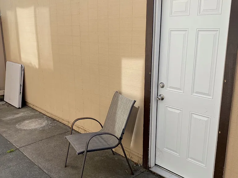 Detached garage entrance