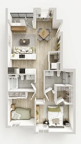 Floor plan 2 Bed 2 Bath
