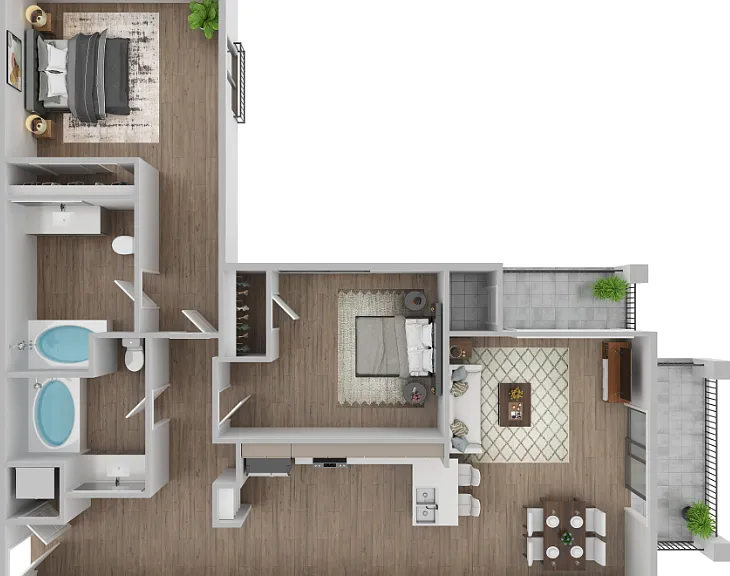 The Twin Peaks - Cable & Internet Incl. Floorplan Diagram