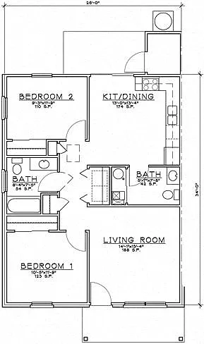 Floor plan 2 Bedroom Unit w/Den Ranch
