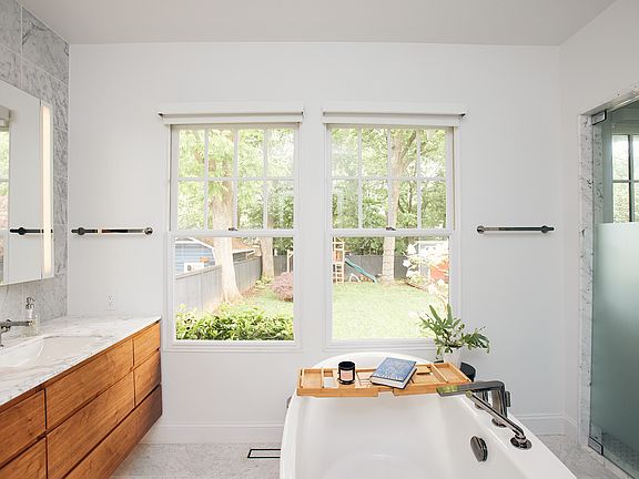 luxury master bath, Robern mirrors, Kohler fixtures