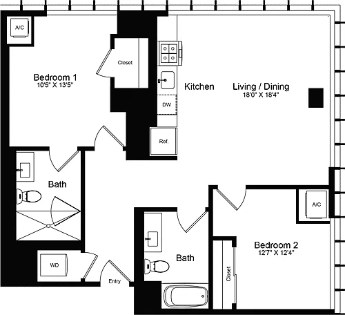 Floor plan 2 Bedroom L