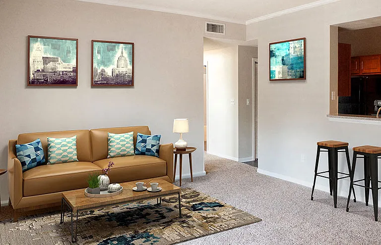 The Woodland Apartments Living Room, Boerne, Texas