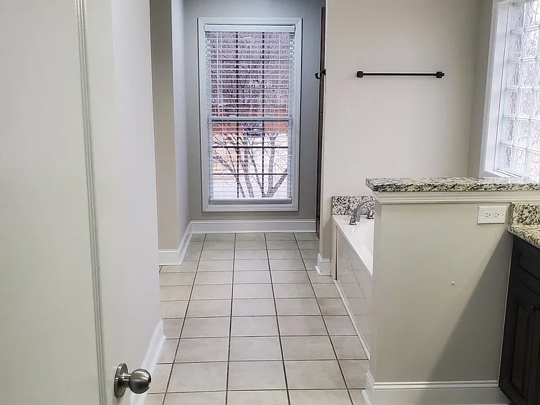 Garden tub and shower in master bathroom.