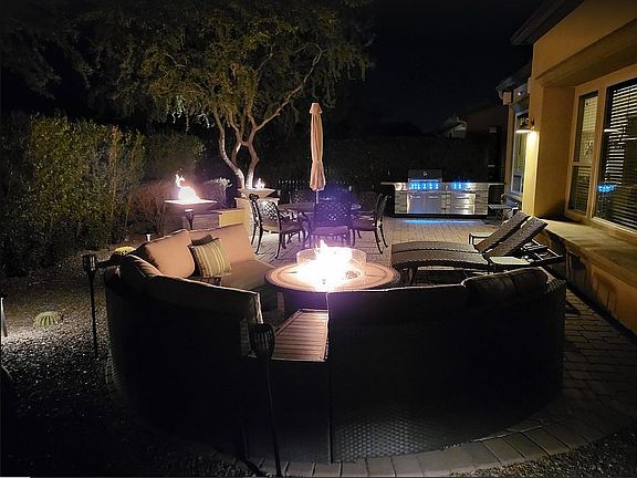 Backyard at night