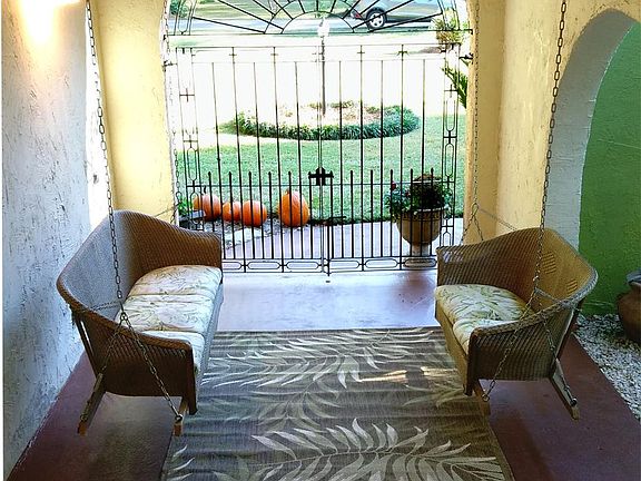 Portico from front door vantage point. Courtyard is to the r