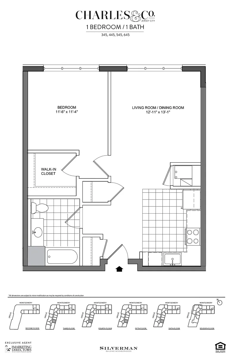 Floor plan One Bedroom 45 Line