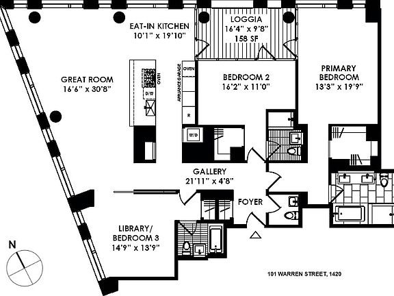 2nd image of 101 Warren St APT 1420
