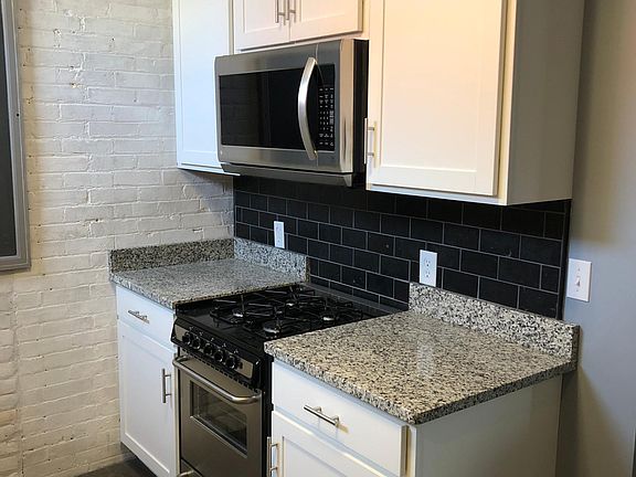 Kitchen gas stove and microwave