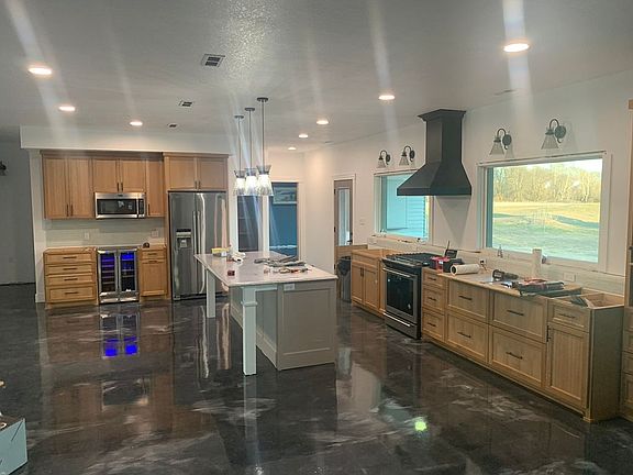 Kitchen.  Epoxy floors 