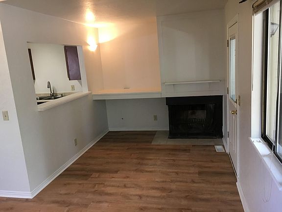 Living area and fireplace