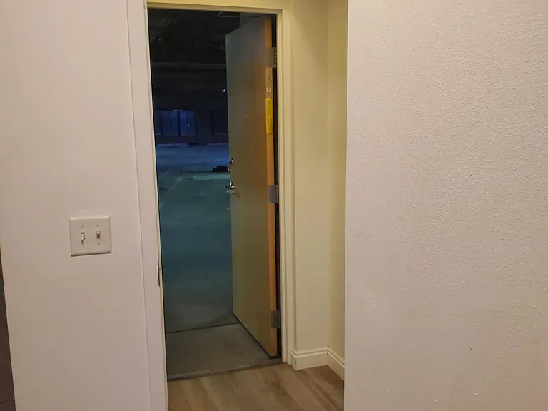 Walk out from the mud room to parking space directly out the back door.