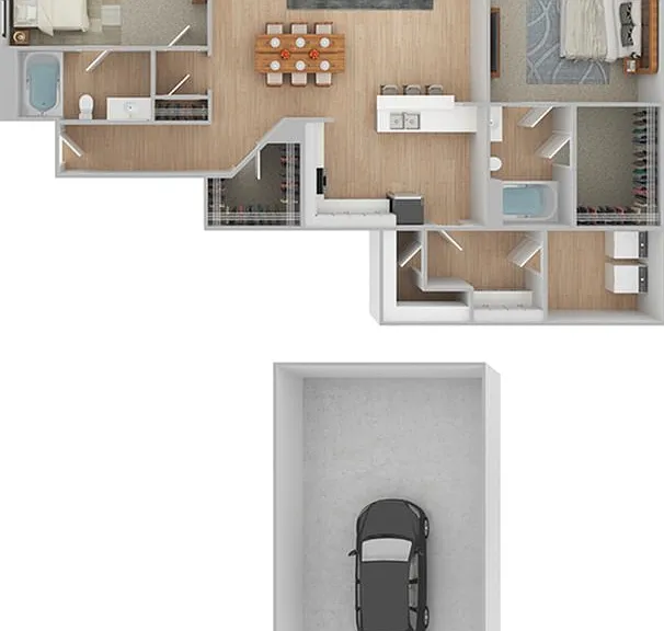 2 Bedroom | 2 Bath | 1223 SF | Renovated 2 Bedroom | 2 Bath | 1223 SF | Renovated