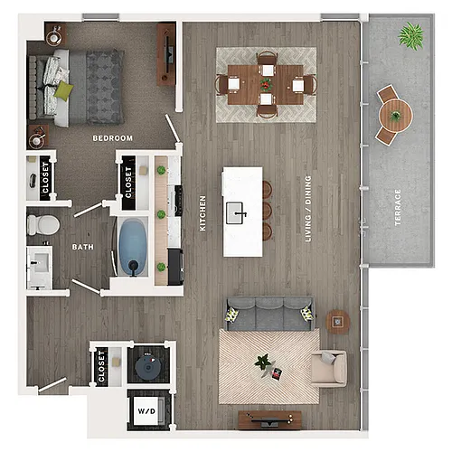 Floor plan 1BR/1BA - A9