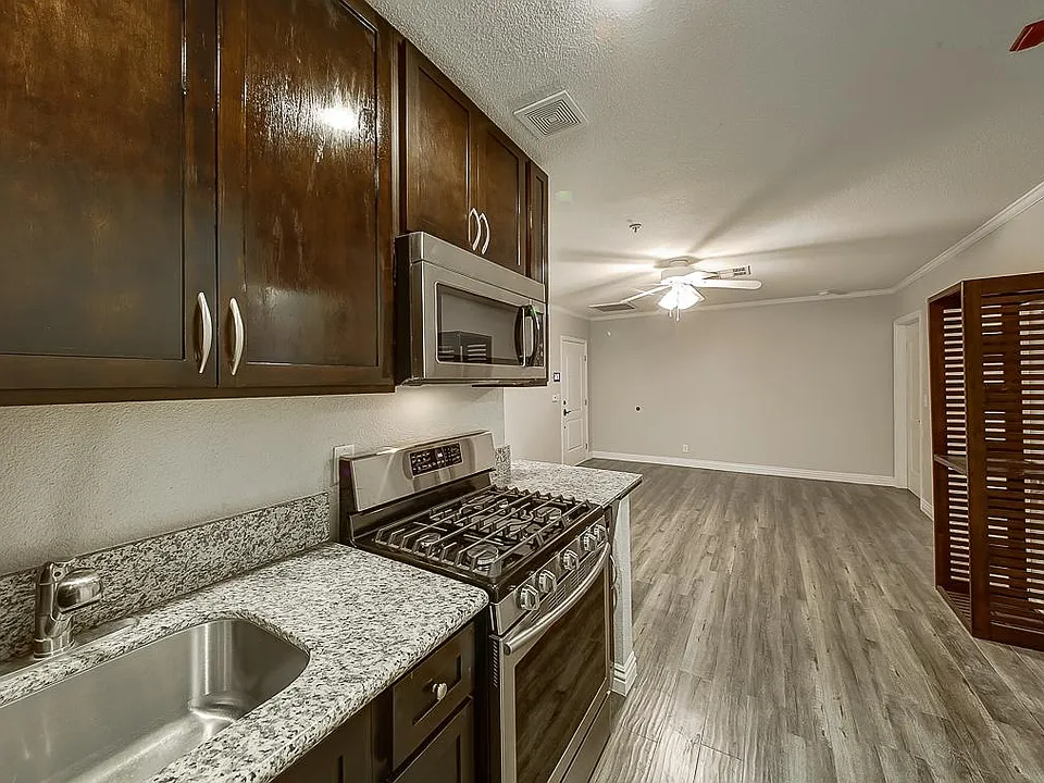 Kitchen into living room