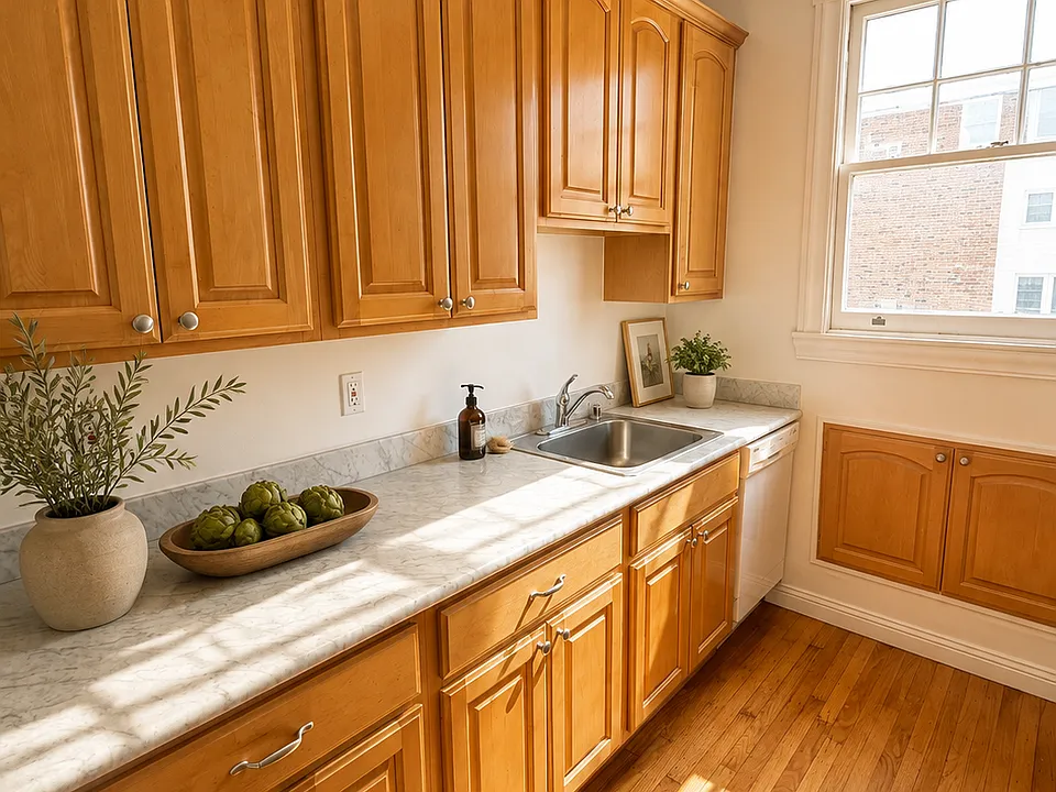 Unit 601 spacious kitchen with tons of counter space including DISHWASHER!
