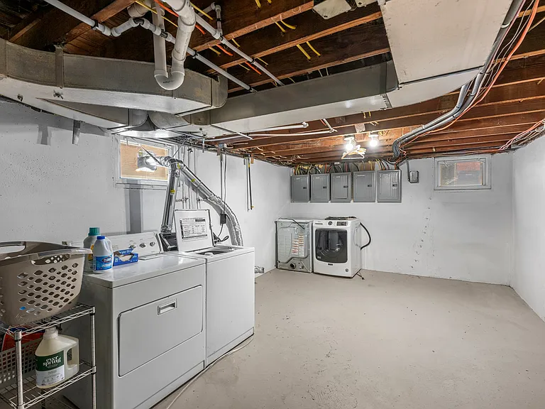 Dedicated washer and dryer hook up area