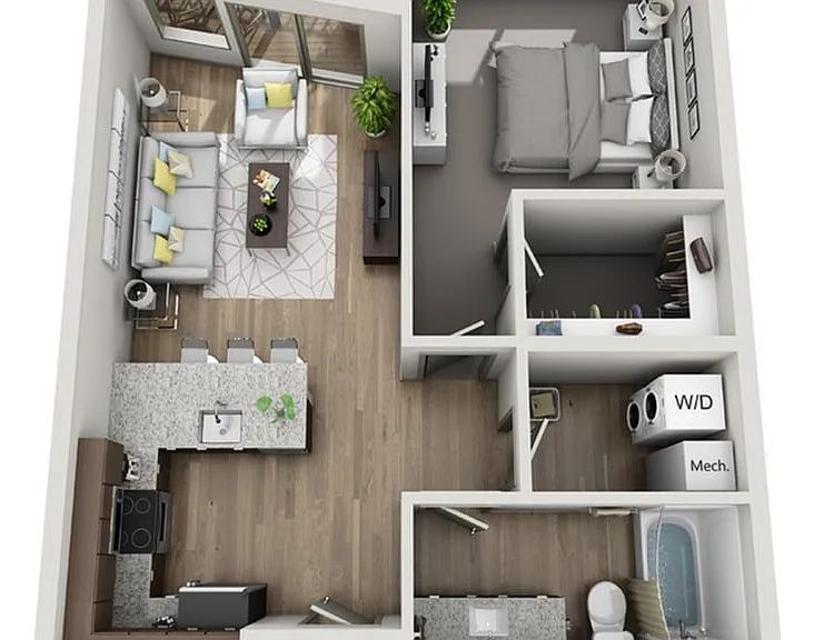 1 Bedroom | 1Bath | 668 SF 1 Bedroom | 1Bath | 668 SF