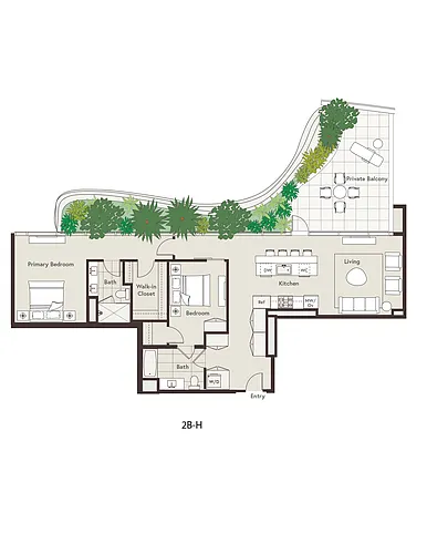 Floor plan 2B-H