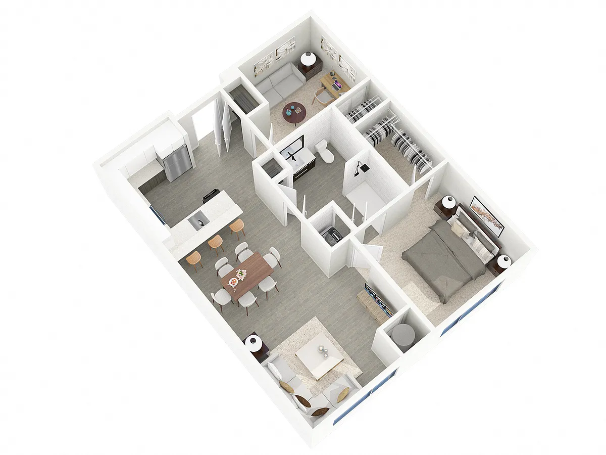 Floor plan 1 Bedroom Den Large