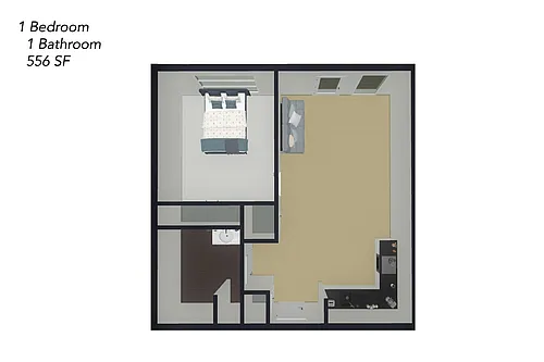 Floor plan One Bedroom One Bathroom