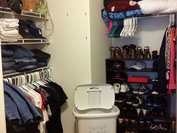 Master bed walk in closet