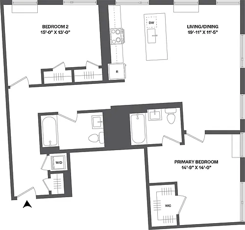 Floor plan 2 Bed/2 Bath-2B-4