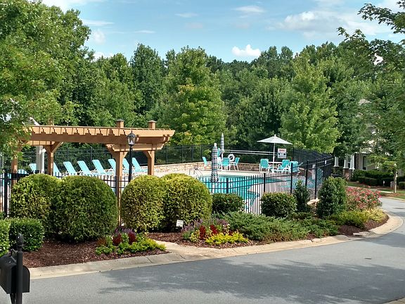View of pool from porch