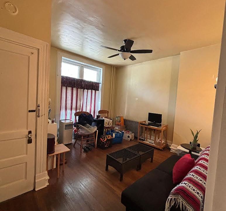 living room with hardwood floors
