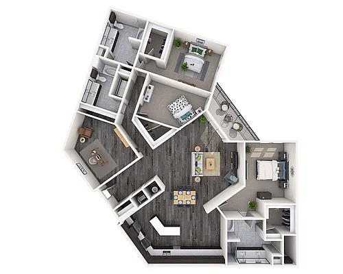 Floor plan Three Bedroom C3C