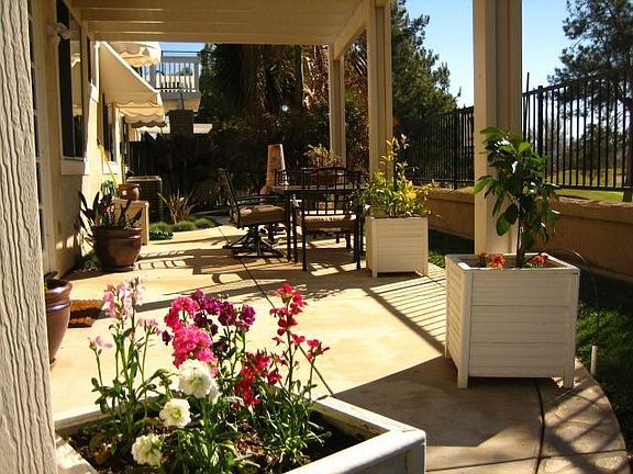 Patio overlooks the golf course