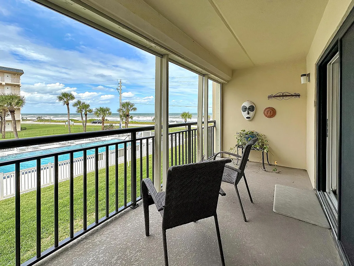 View from balcony toward ocean. Property has private beach access. - 2290 Ocean Shore Blvd #204